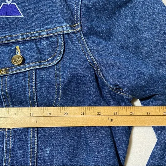 Vintage LEE Storm Rider Denim Blanket Lined Trucker Jacket Size 44 / L - Picture 15 of 16